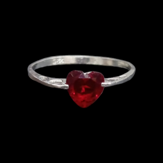 Anillo solitario corazón